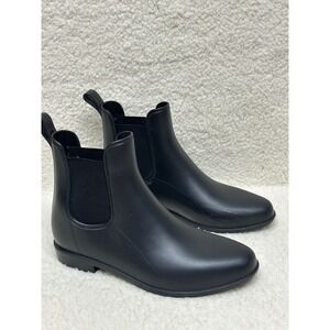 Target Rain Boots Black Chelsea Ankle Waterproof Matte Slip On 096090522 Size 9